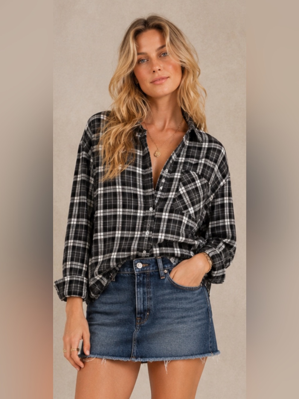 🖤 ZARA Plaid Flannel Shirt | Size L | NWOT